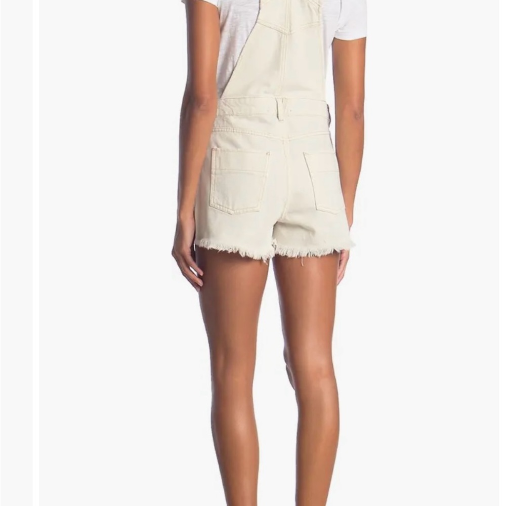 Free People Sunkissed Denim Short Overalls 12 - Picture 2 of 2